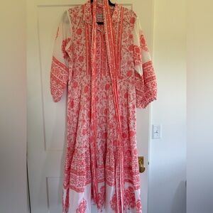 Sue Sartor Pink Coral flounce dress